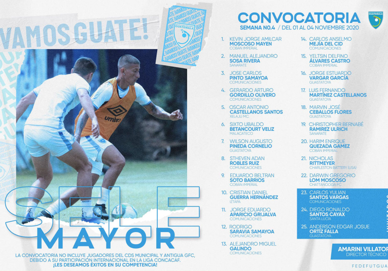 Selección mayor presenta listado de convocados 