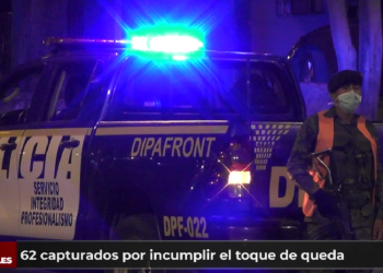62 capturados por incumplir toque de queda el pasado fin de semana