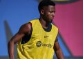 Ansu Fati se lesiona en un entrenamiento con el Barça