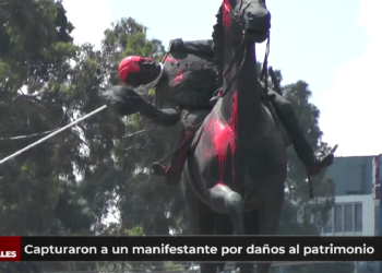 Capturan a un manifestante por daños al patrimonio