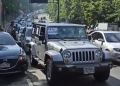Caravana de conductores en Zona 15 exige renuncia de funcionarios