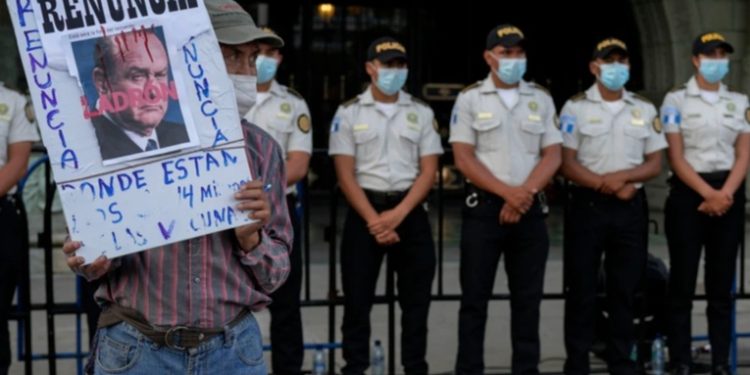 CODECA realizó huelga y protesta contra gobierno de Alejandro Giammattei