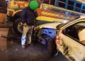 Reportan colisión de seis vehículos en la calzada Roosevelt