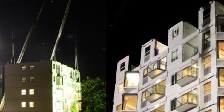 Constructora china completa un edificio de 10 pisos en menos de 29 horas