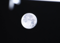 Cosmonauta muestra una foto de la Luna del Lobo tomada desde la EEI