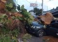 Derrumbe afecta paso vehicular en bulevar San Cristóbal, Mixco