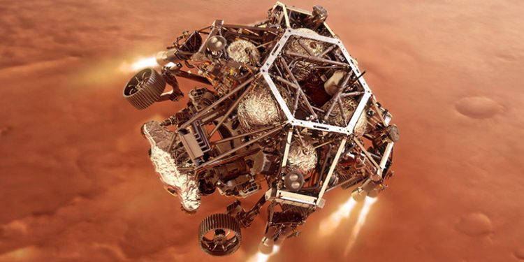 El róver a punto de aterrizar en Marte