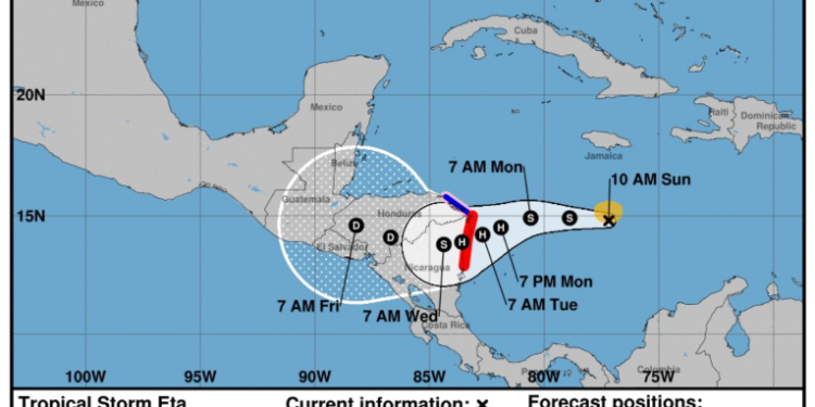En Guatemala serán sensibles los efectos indirectos del huracán Eta que impactará suelo nicaragí¼ense