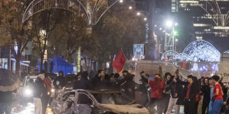 Fuertes disturbios en Bruselas tras el partido entre Bélgica y Marruecos en el Mundial