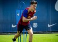 Gavi vuelve a entrenarse con el FC Barcelona 298 días después de su lesión