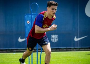 Gavi vuelve a entrenarse con el FC Barcelona 298 días después de su lesión