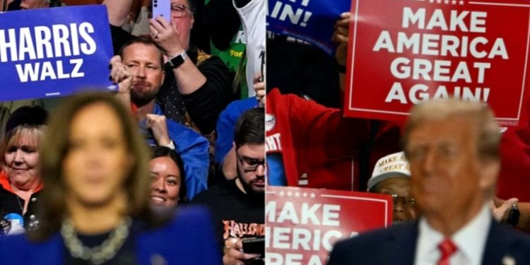 Harris y Trump harán un último esfuerzo para atraer votantes el día antes de las elecciones en Estados Unidos