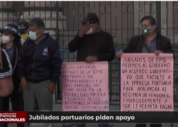 Jubilados portuarios protestan en busca de apoyo