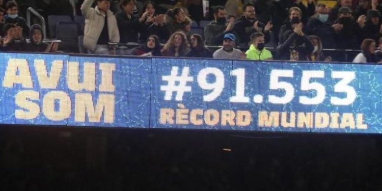 l Barí§a-Real Madrid en el Camp-Nou bate el récord mundial de público en un partido femenino