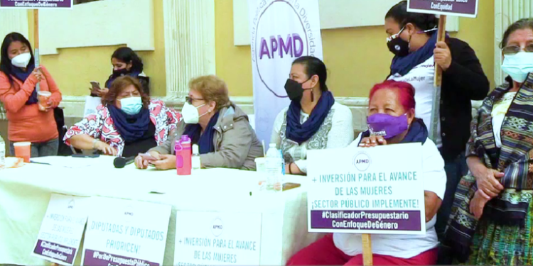 Mujeres protestan en demanda de un presupuesto del Estado equitativo