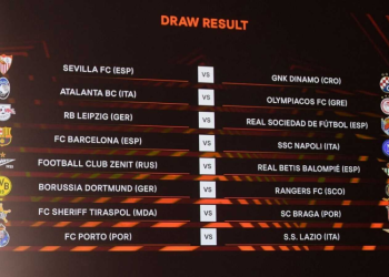Nápoles-Barí§a; Dinamo de Zagreb-Sevilla; Leipzig-Real Sociedad y Zenit-Betis, en la Europa League