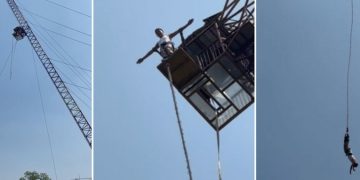 Se rompe la cuerda elástica durante el salto de 'puenting' de un turista