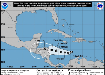 Sistema de baja presión se fortalece a depresión tropical 31