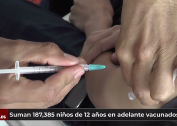 Suman 187,385 niños de 12 años en adelante vacunados