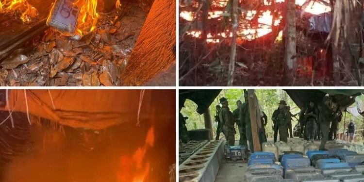 Venezuela destruye 4 campamentos asociados con la producción de cocaína