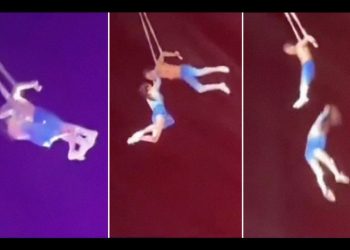 VIDEO: Mujer muere tras caer durante un espectáculo de acrobacias aéreas en China