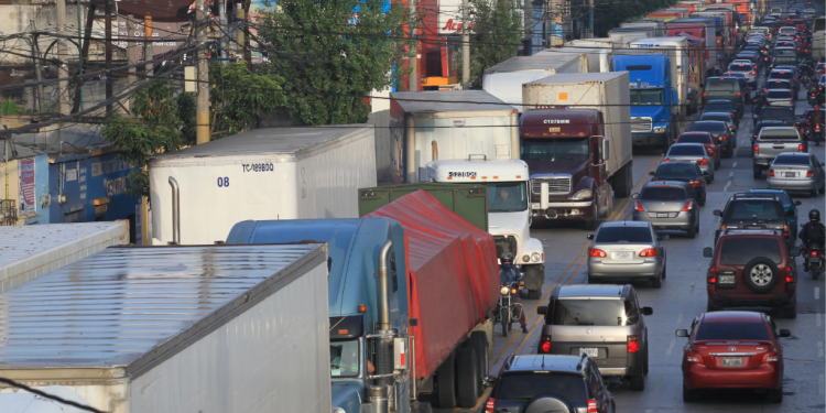 Protesta de transportistas en Guatemala