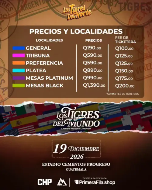 Los Tigres del Norte en Guatemala 2026
