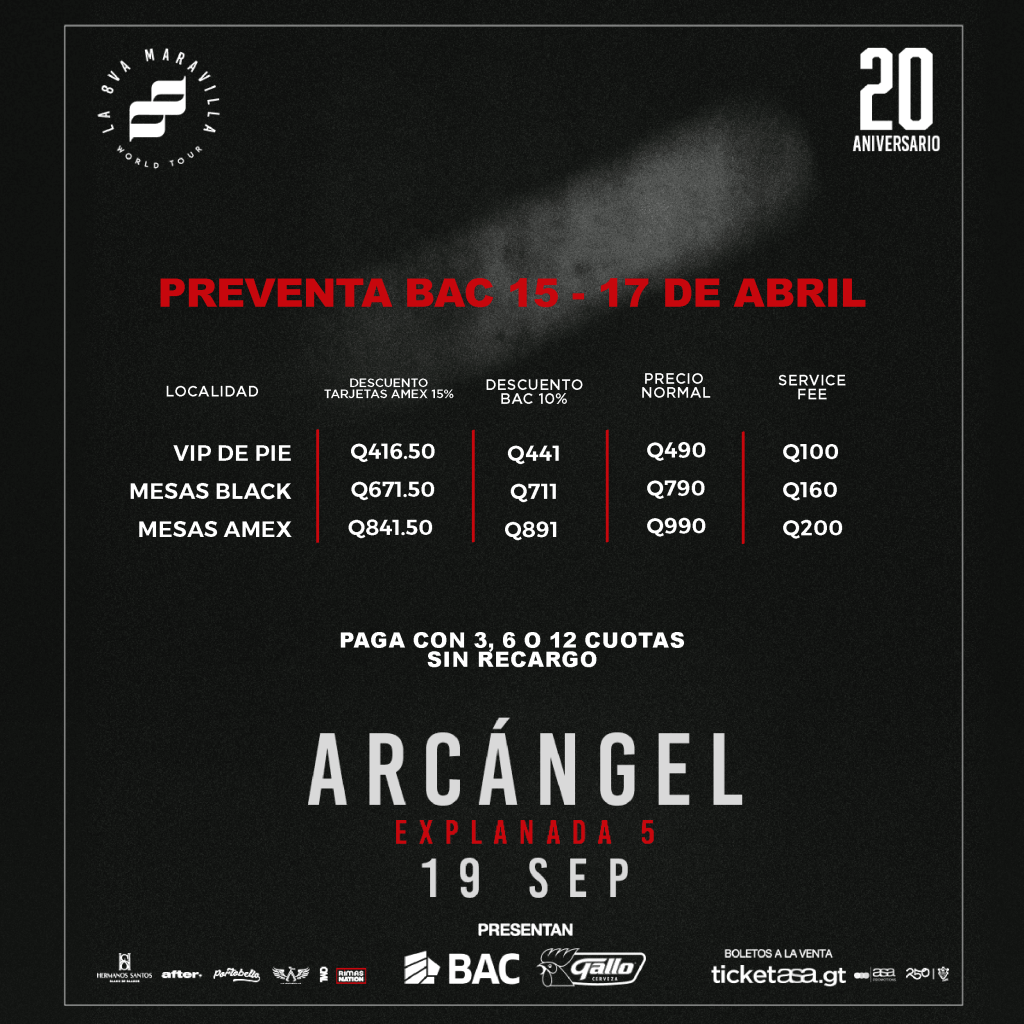 Arcángel en Guatemala 2026